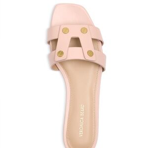 Veronica Beard Via Leather Slide Sandals